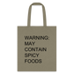 Spicy Foods Reusable Grocery Bag - khaki